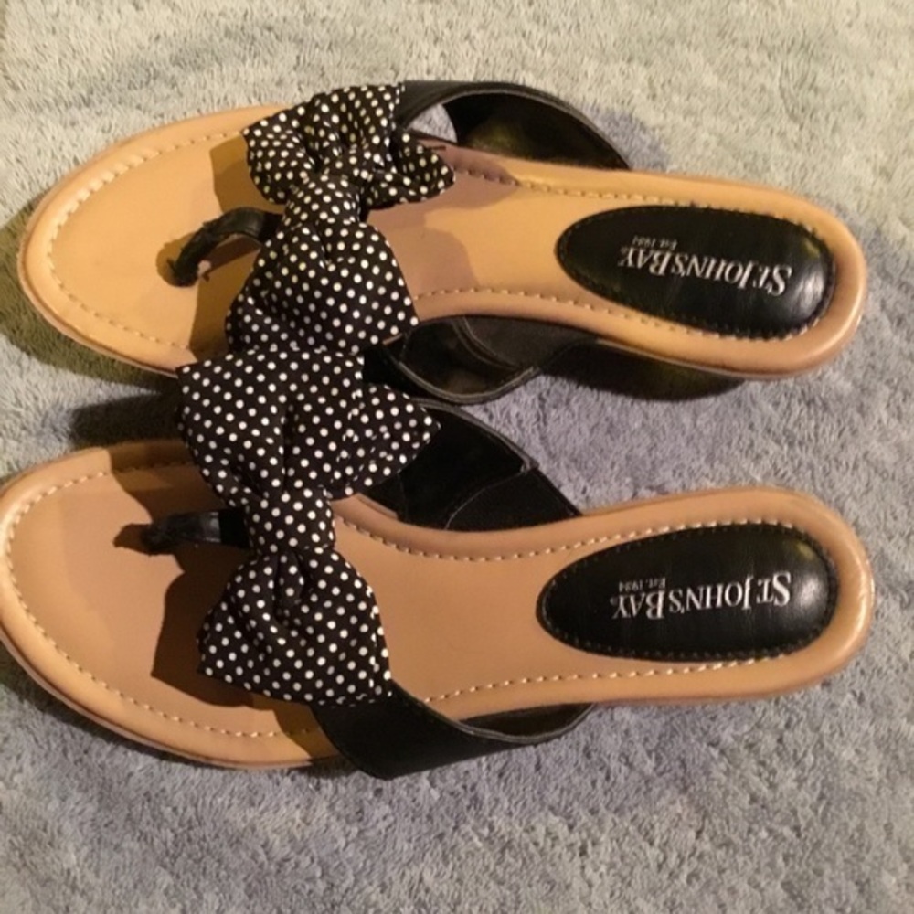 Darling black and white polka dot sandals